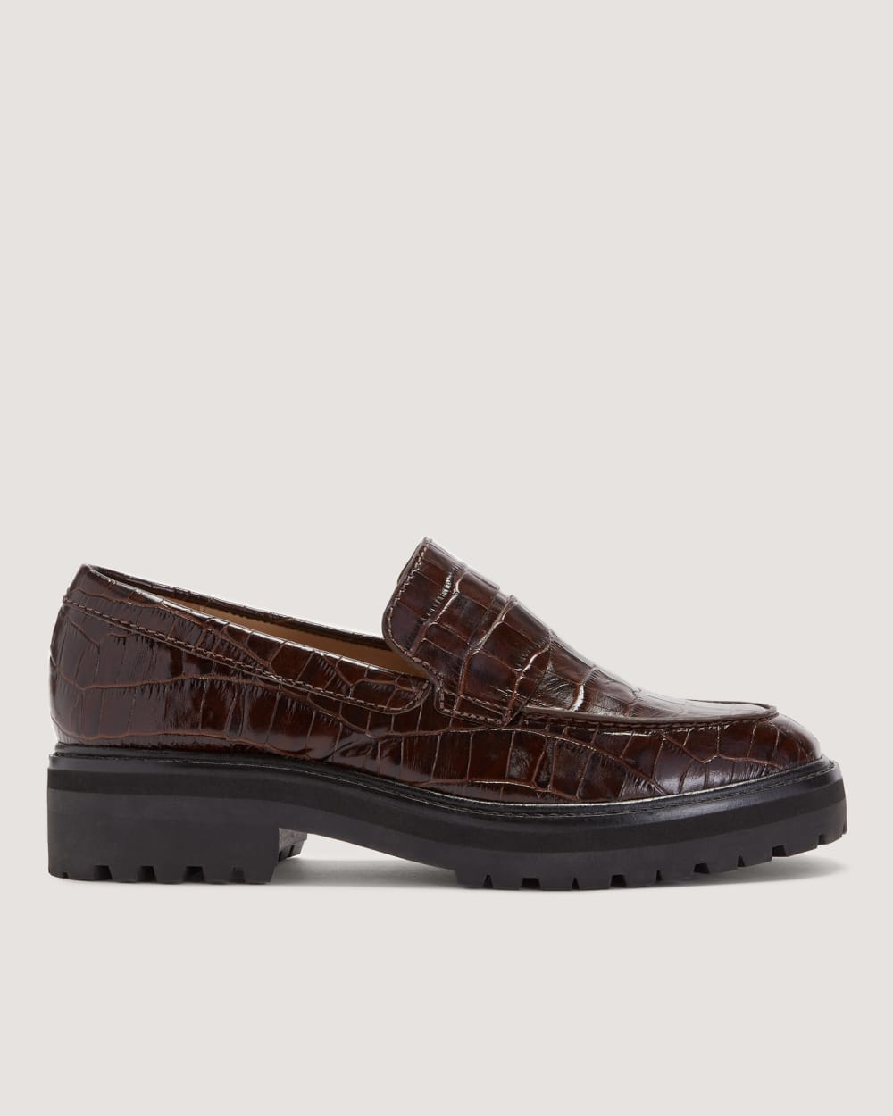 The Lug Loafer | Brown Crocodile