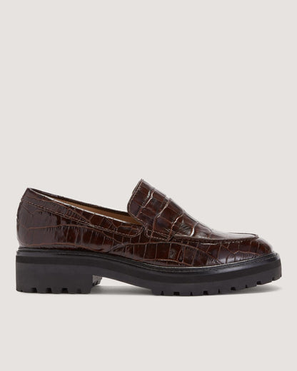 The Lug Loafer | Brown Crocodile