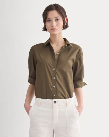 Cuff Detail Shirt in Lightweight Cotton | Beech