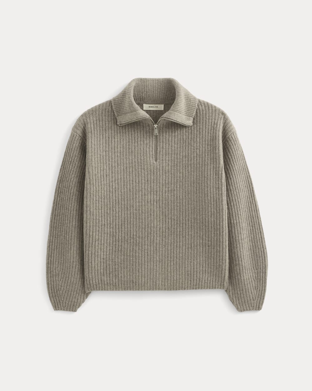 The Half-Zip Sweater in Luxe Merino | Heather Soft Taupe