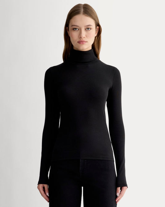 The Luxe Rib Turtleneck | Black