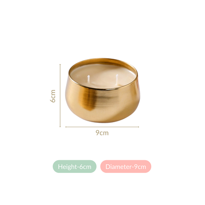 Floral Gold Double Wick Scented Candle Set Of 2