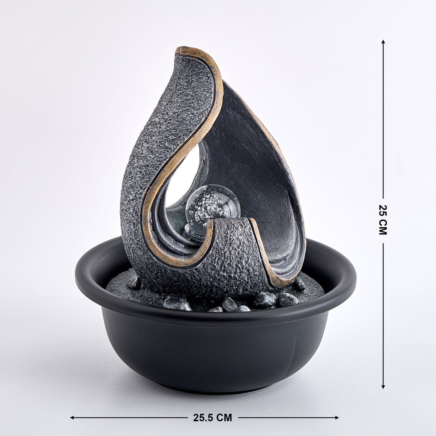 Corsica Alpine Polyresin LED Rotating Ball Water Fountain - 25.5x25cm