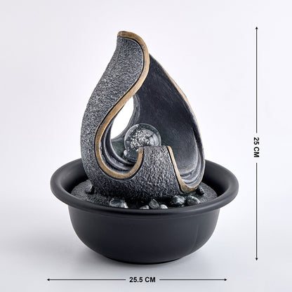 Corsica Alpine Polyresin LED Rotating Ball Water Fountain - 25.5x25cm