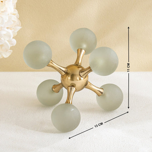 Grantley Opt Stravia Metal and Glass Ball Spokes Table Accent