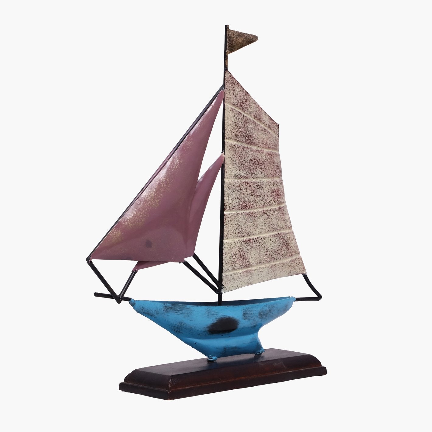 VEDAS Mystical Indian Dylan Metal Boat Table Accent