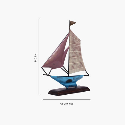 VEDAS Mystical Indian Dylan Metal Boat Table Accent