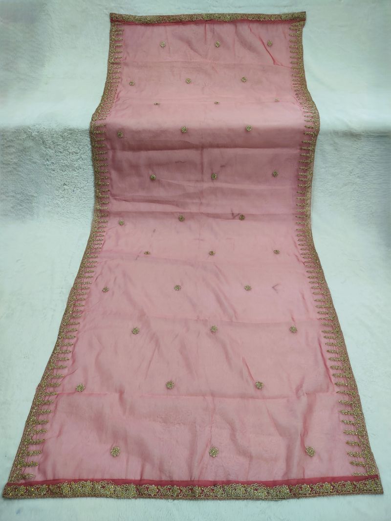 Organza Silk Stone Handwork Dupatta