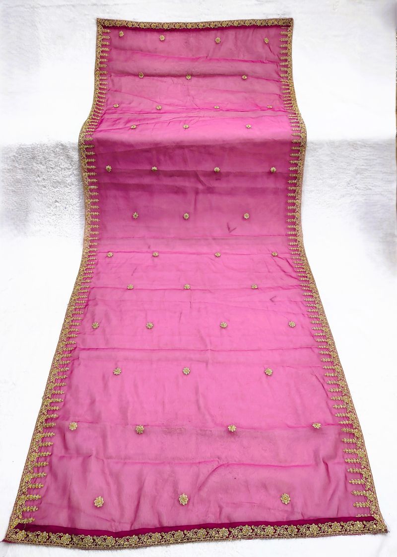 Organza Silk Stone Handwork Dupatta