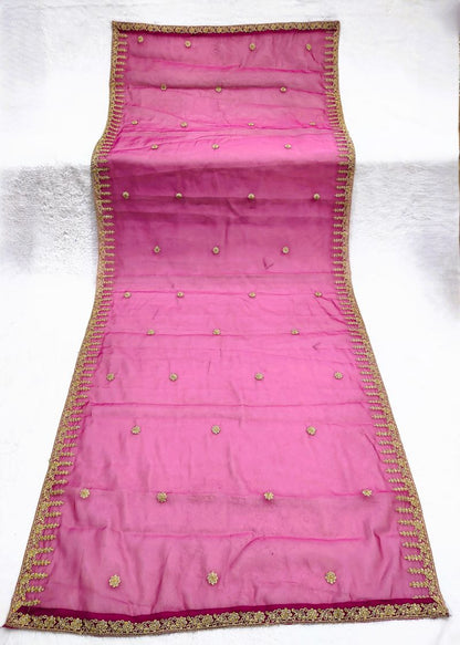 Organza Silk Stone Handwork Dupatta