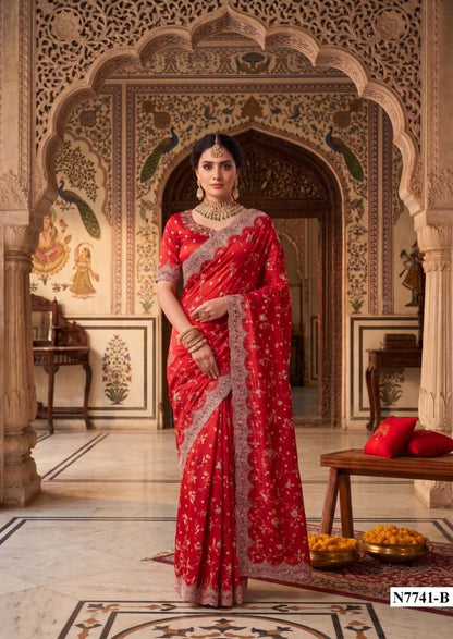 Satin Silk Designer Saree