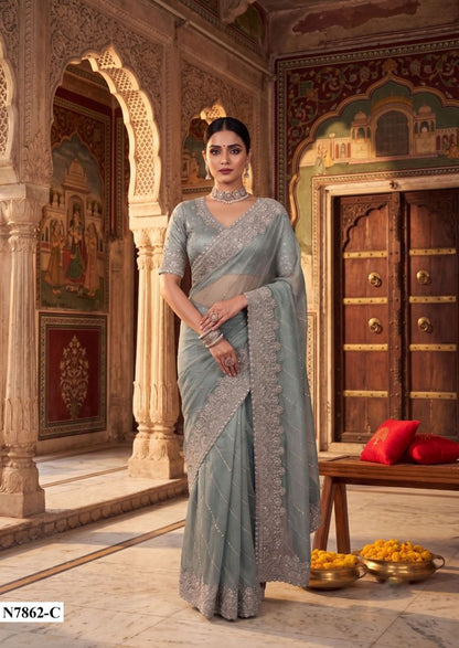 Satin Silk Designer Saree
