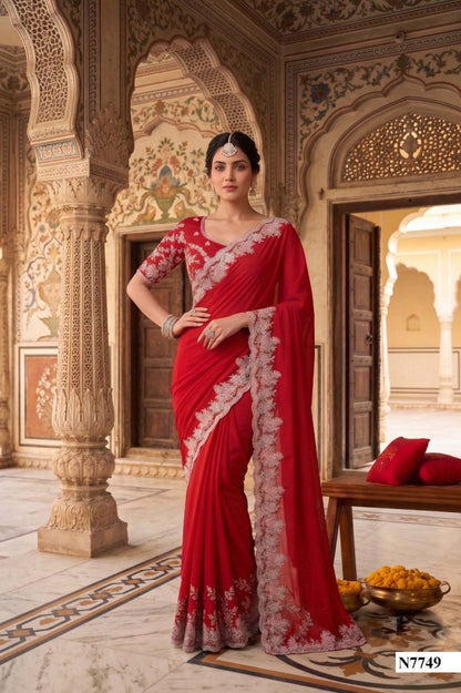 Satin Silk Designer Saree