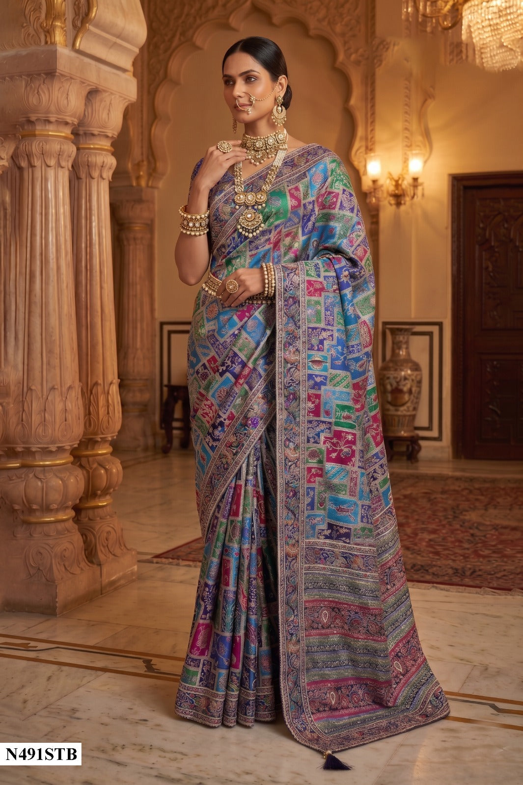 Crape Silk Rajwadi Saree