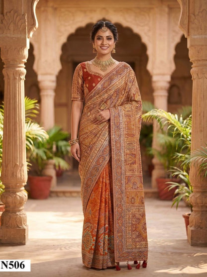 Crape Silk Aari Work Saree