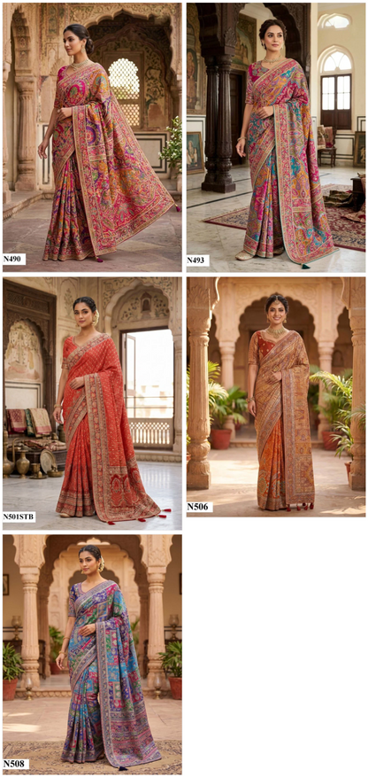 Crape Silk Aari Work Saree