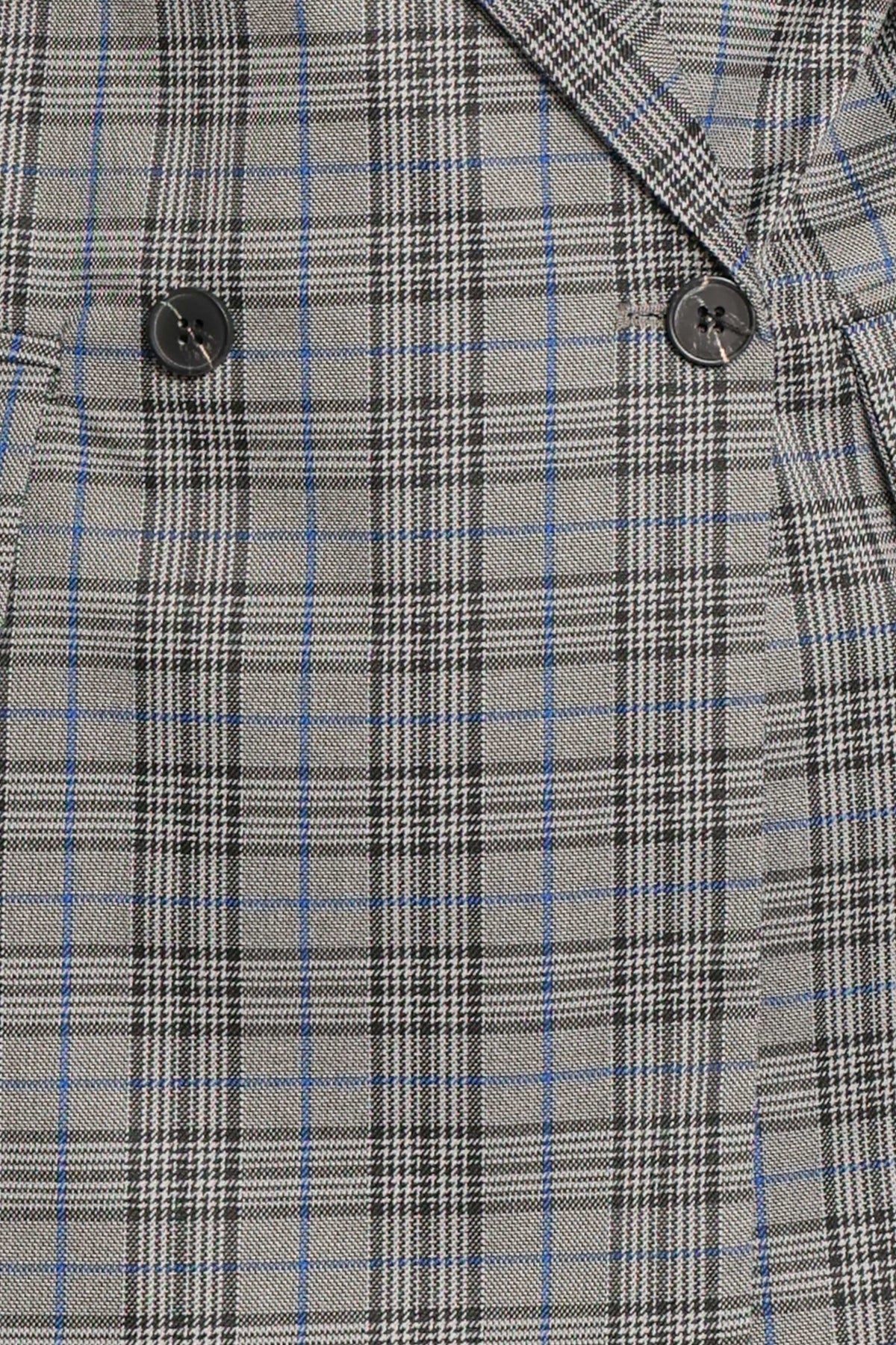 Juliette Blazer - Grey/Blue Plaid