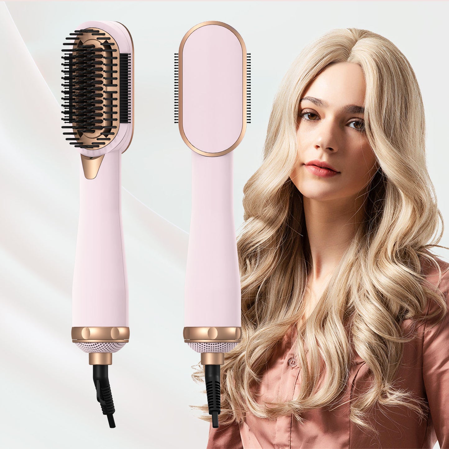 Muti-function One Step Hot Air Brush Styler Hair Straight Comb Salon Hair Dryer Brush 360 Degree Swivel Cord