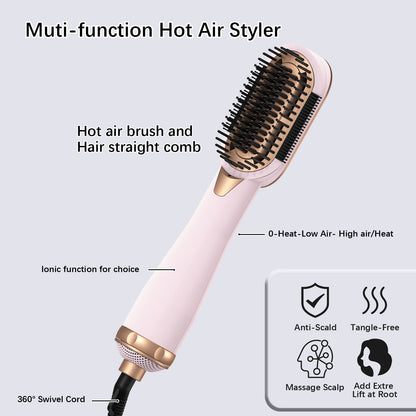 Muti-function One Step Hot Air Brush Styler Hair Straight Comb Salon Hair Dryer Brush 360 Degree Swivel Cord