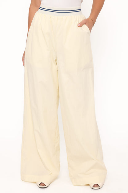 Adam Wide Leg Pant - Pale Yellow