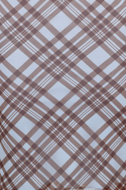 Josiana Pencil Skirt - Blue/Brown Plaid