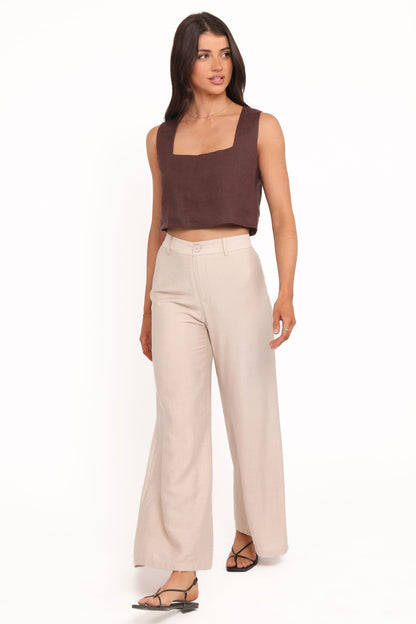 Lauren Wide Leg Pant - Beige