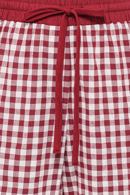 Lawson Track Pants - Burgundy Gingham