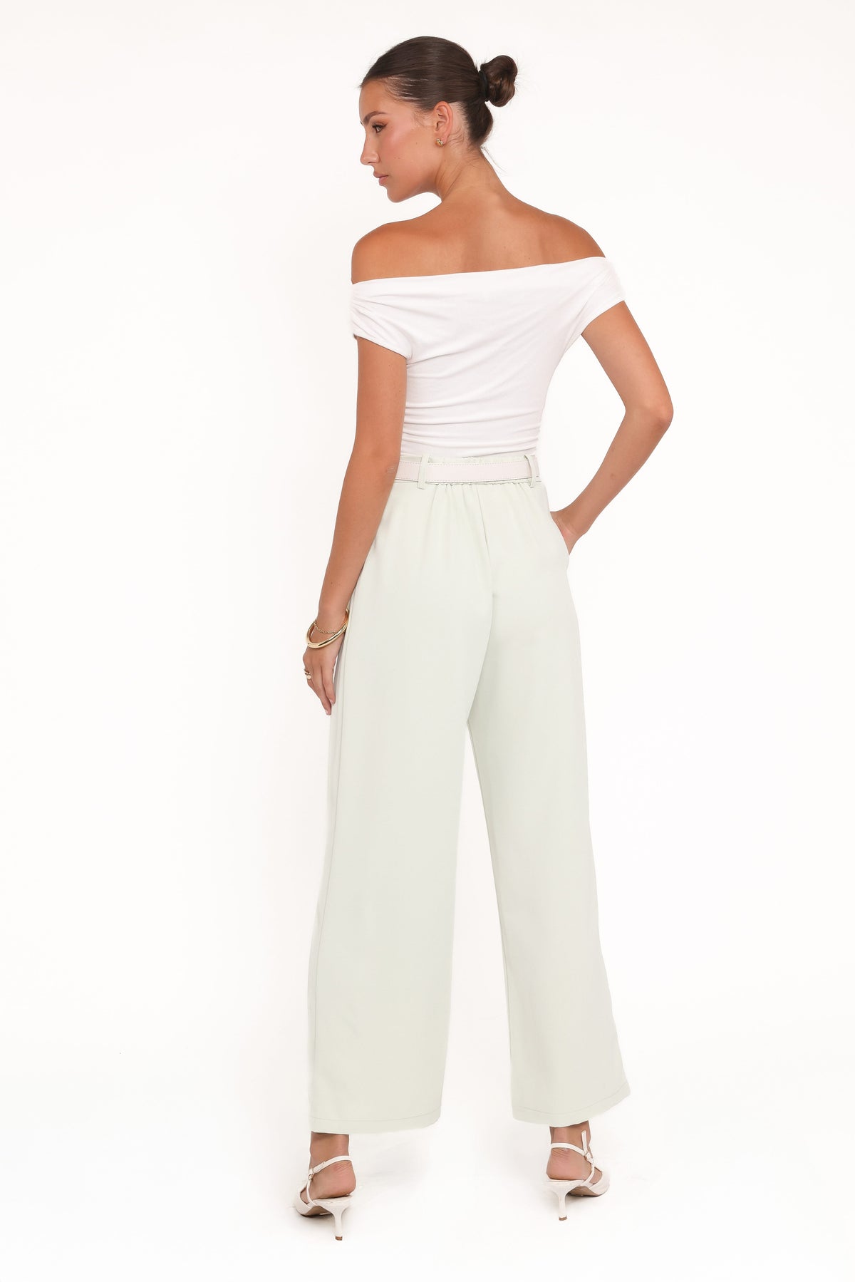 Lia Wide Leg Pant - Sage Green