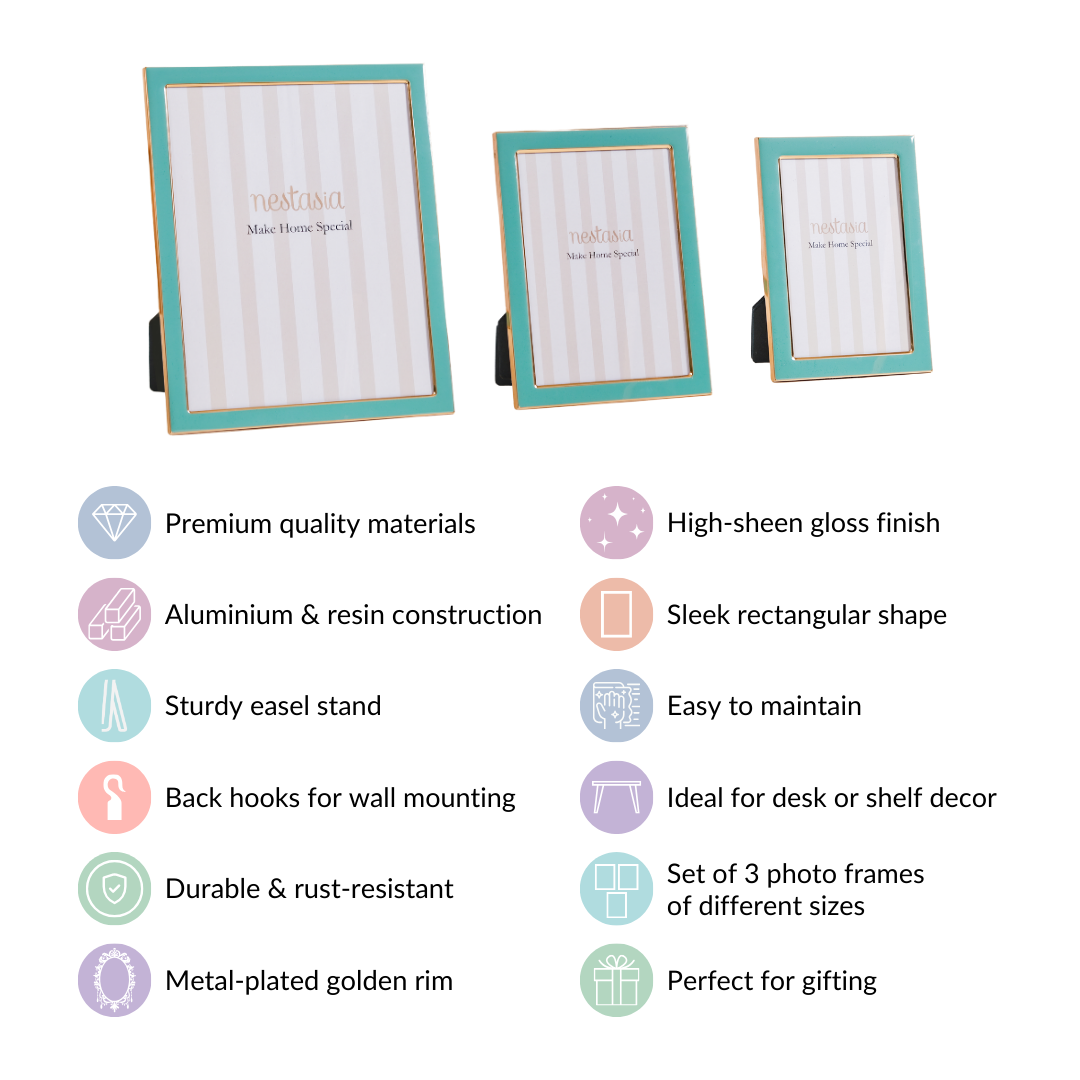 Modern Picture Frames Teal Set Of 3