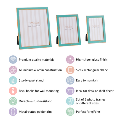 Modern Picture Frames Teal Set Of 3