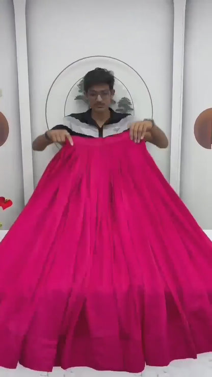 Royal Magenta Embroidered Peacock Anarkali Gown with Flared Skirt