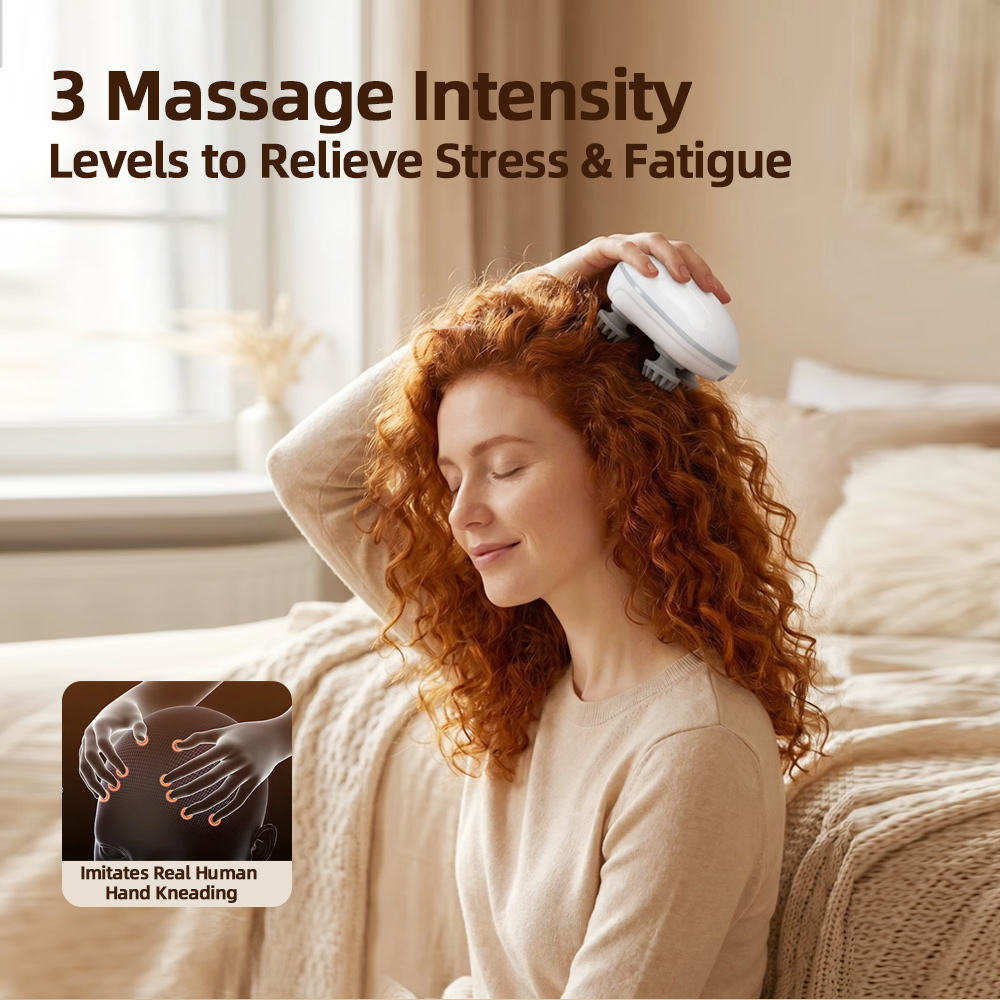 Multi-Purpose Electric Head Massage Device, Portable Handheld Massager for Head, Neck & Shoulder All-Around Daily Massage Care | Scalp &amp; Head Care
