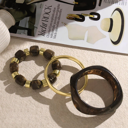 Estate Marbled Stack Bangle Bracelet – Elegant Vintage-Inspired Fashion Jewelry
