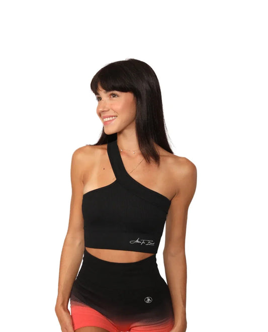 Ribbed One - Shoulder Sports Bra