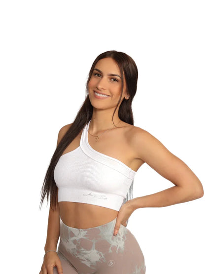 Ribbed One - Shoulder Sports Bra