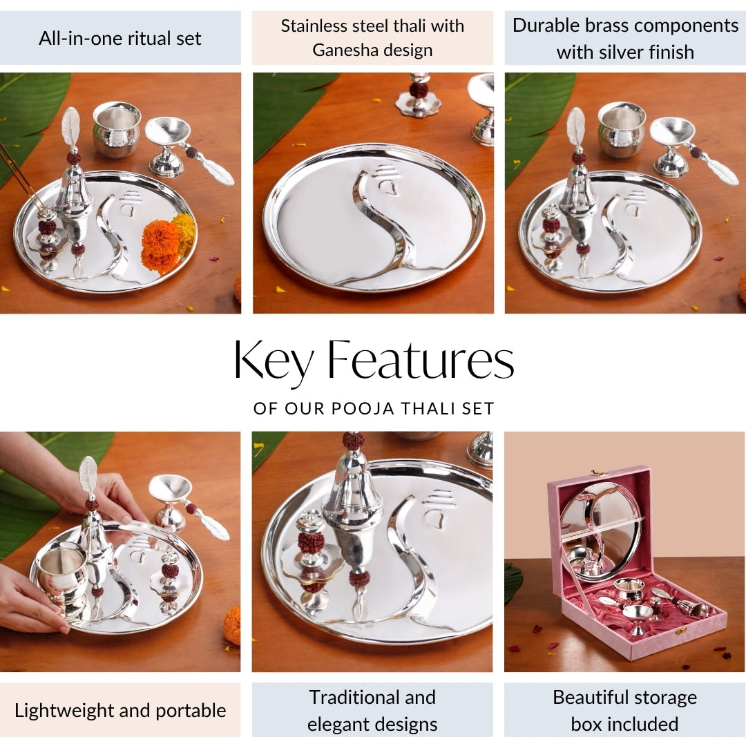 Rudraksh Shri Ganesh Daily Pooja Thali Set Of 5