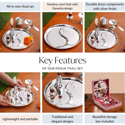Rudraksh Shri Ganesh Daily Pooja Thali Set Of 5
