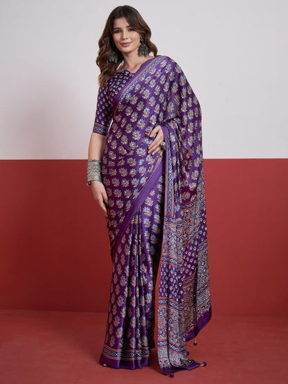 Semi-Modal Mirror & Tassel Work Saree
