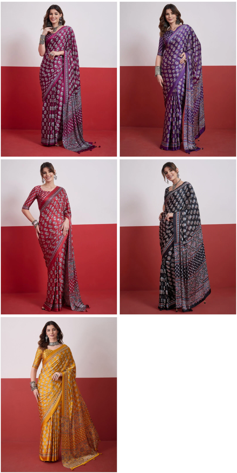 Semi-Modal Mirror & Tassel Work Saree