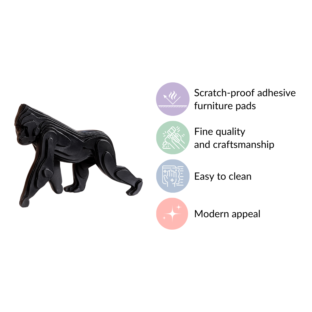 Modern Black Gorilla Showpiece