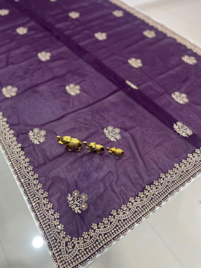 Star Georgette Embroidery Designer Saree