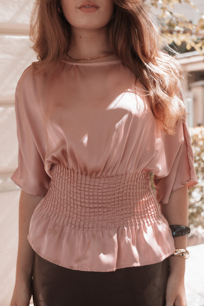 Cherish Pintuck Top - Rose