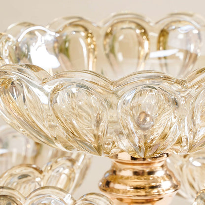 Decorative Glass Bowls Set of 5 With Rotating Metal Stand