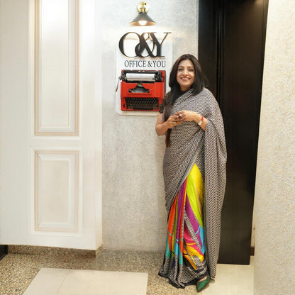 Multicolor Heels Saree
