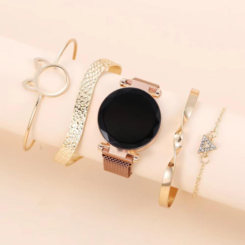 Fashionable Watches for Women Digital Display Electronic Watch LED Bracelet Jewelry Set Gifts for Women