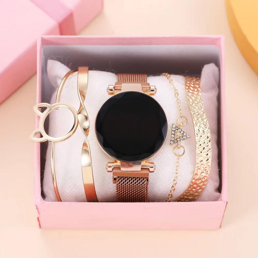 Fashionable Watches for Women Digital Display Electronic Watch LED Bracelet Jewelry Set Gifts for Women