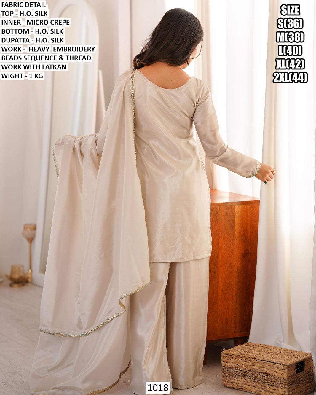 Title: Elegant Heavy Embroidered H.O. Silk Suit Set with Dupatta – Premium Festive Wear