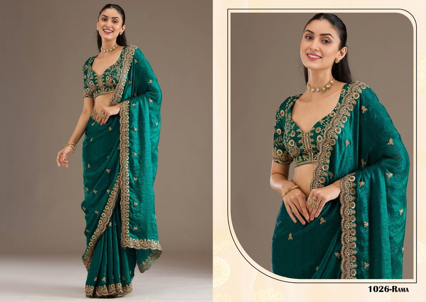 Tissue Saree with Sequin Work