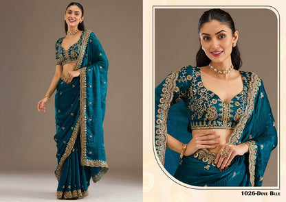 Tissue Saree with Sequin Work