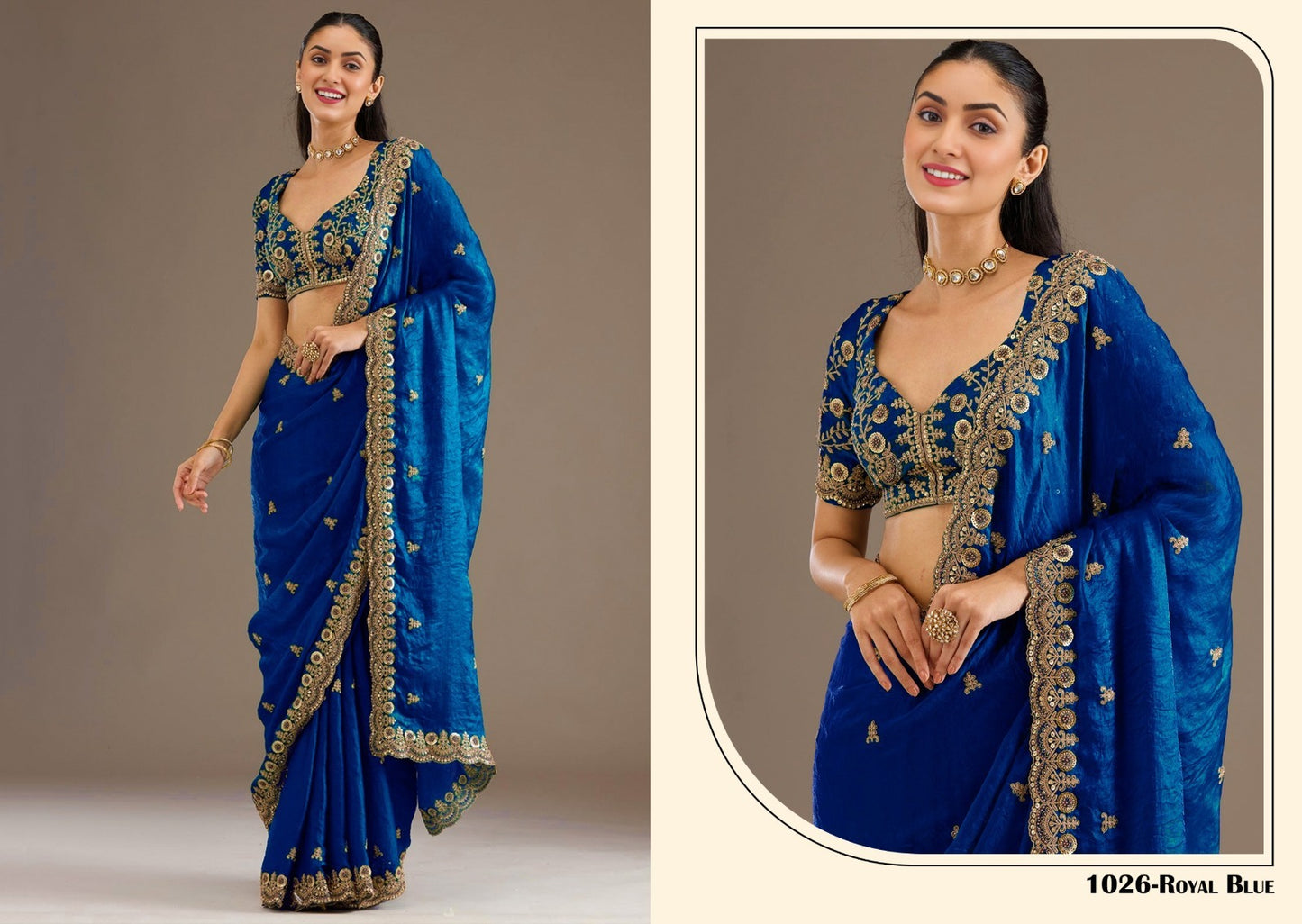 Tissue Saree with Sequin Work
